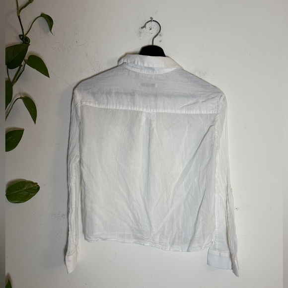 Alice & Olivia White Button-Up Shirt Cotton Cropped Light Weight - XS - Picture 3 of 8